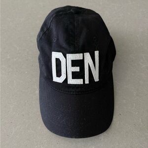 Denver Black Baseball Cap with White Interior Accents